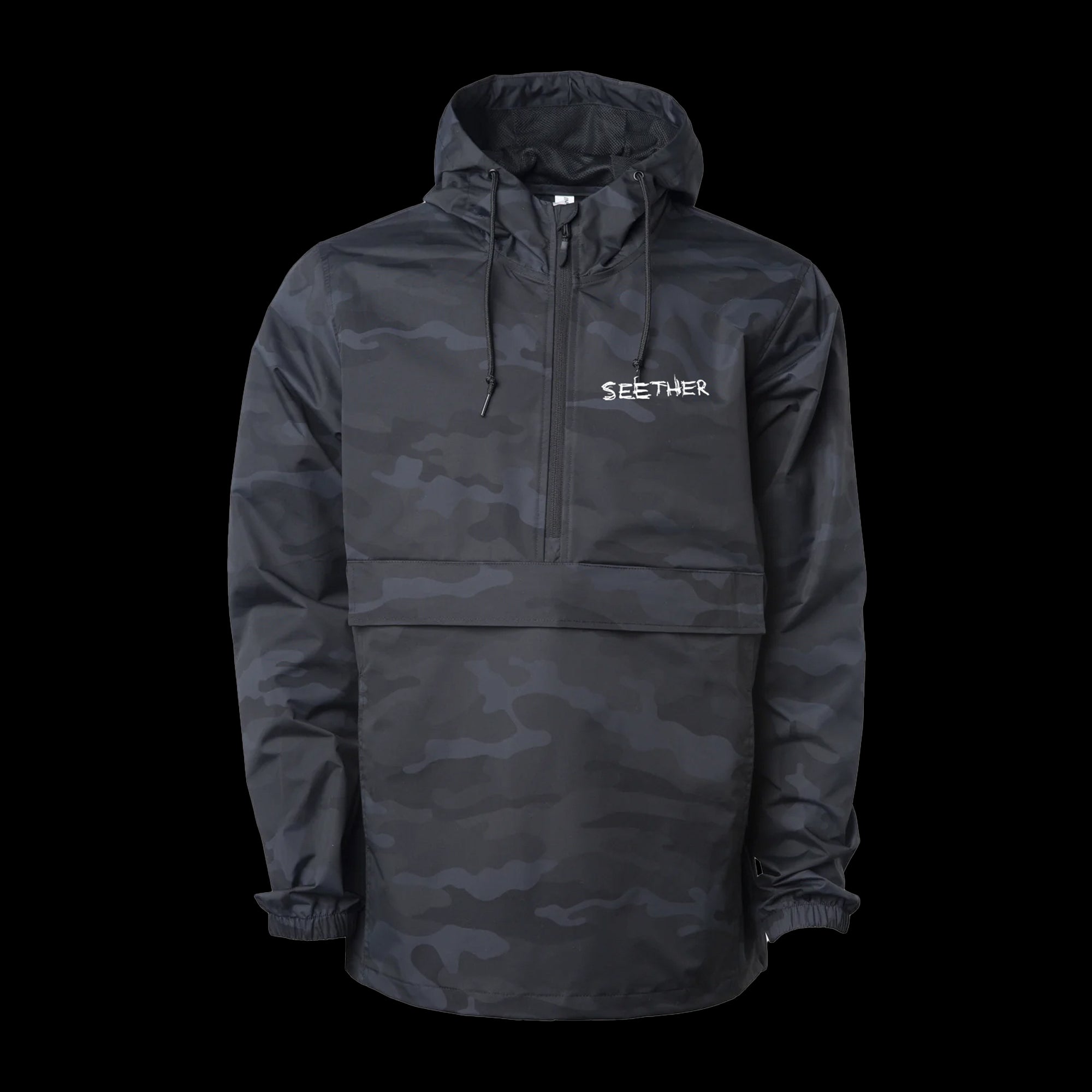 Scratch Logo Black Camo Anorak Jacket